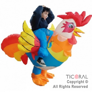 DISFRAZ INFLABLE GALLINA PARA JINETE ADULTO 1,60 MT X 1,90